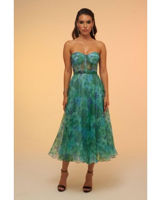 Valerie Printed Strapless...