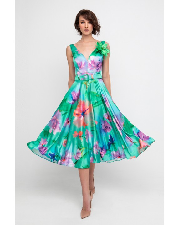 LS girly floral zakar dress 12145A