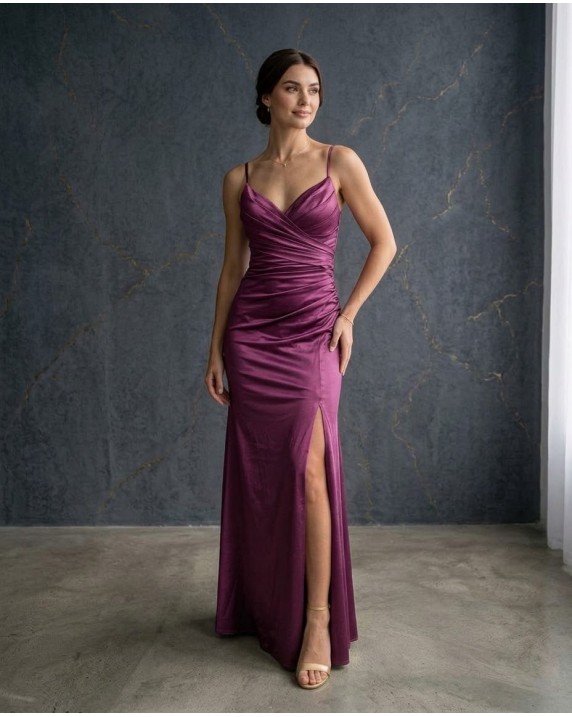 EML satin wrap maxi dress 80016